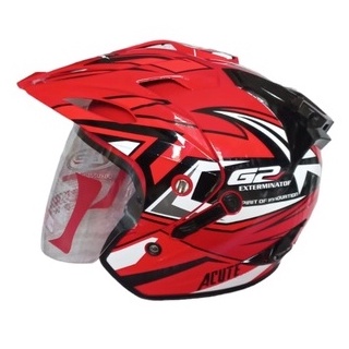 HELM G2 Eksterminator Spirit Merah Hitam Double VIsor Dewasa