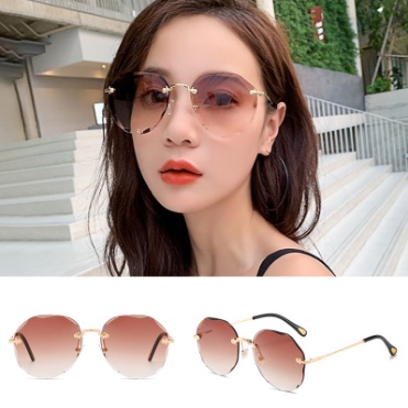 Sunglasses Kacamata Hitam Metal No frame Women Sunglasses New Arrival Import Kacamata Fashion