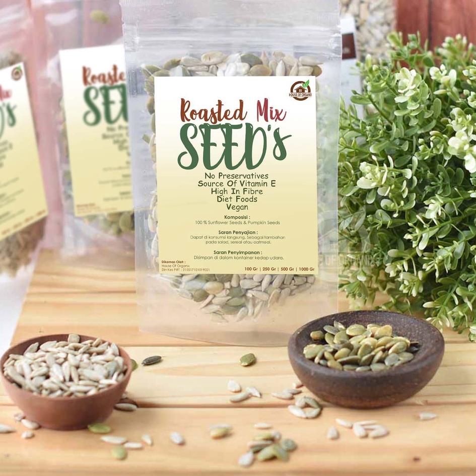 

kodeDd2D7--Roasted Mix Sunflower Pumpkin Seeds ( Panggang ) - 500 Gr