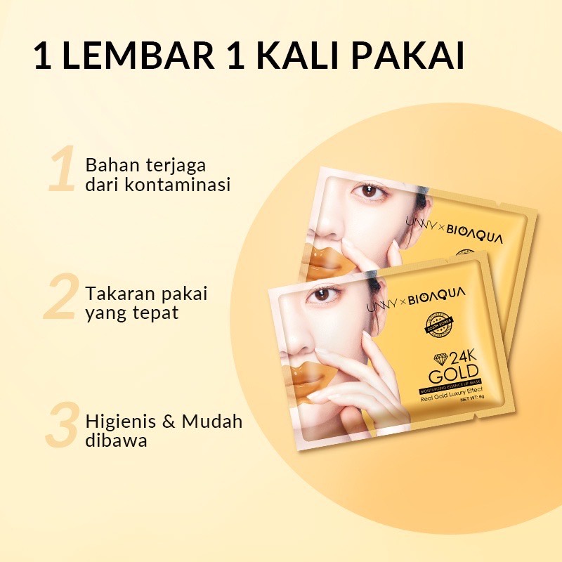 BIOAQUA Lip Mask Sachet / Cherry Collagen Lip Mask / 24k Gold Lip Mask / Masker Bibir Bioaqua / Moisturizing Lip Mask