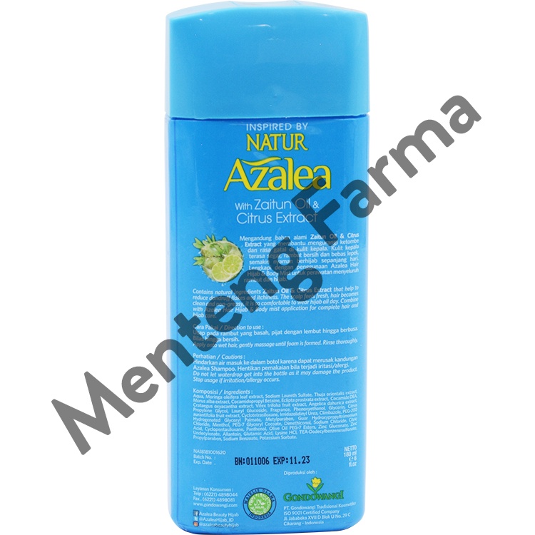 Azalea Hijab Shampoo With Zaitun Oil And Citrus Extract 180 ML - Perawatan Rambut Berketombe