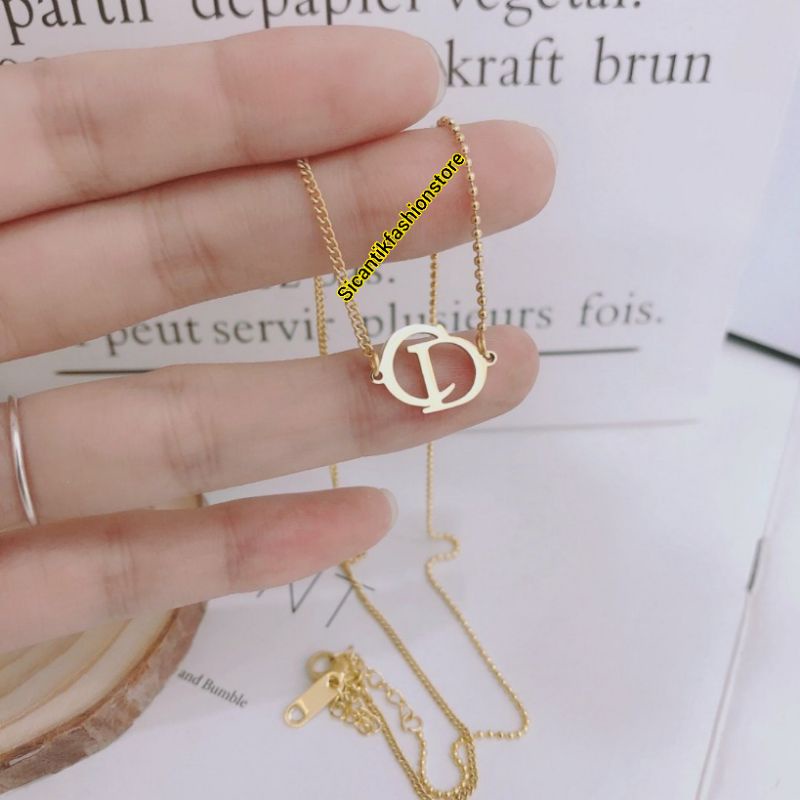 Kalung Titanium Wanita Liontin CDD Terbaru Terlaris Anti Karat Selamanya Kalung Biji Lada Liontin CDD Kalung Titanium Rantai Gold Liontin CDD