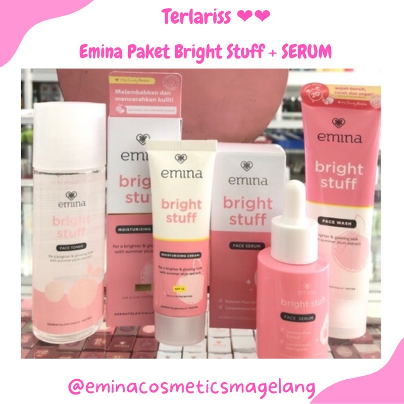 EMINA PAKET  MENCERAHKAN BRIGHT STUFF + SERUM - U/ KULIT KUSAM