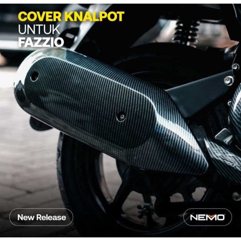 COVER TUTUP KNALPOT FAZZIO CARBON NEMO ORIGINAL