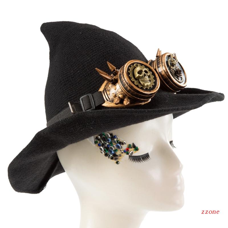 Topi Penyihir Wanita Dengan Kacamata Lembut Untuk Pesta Halloween