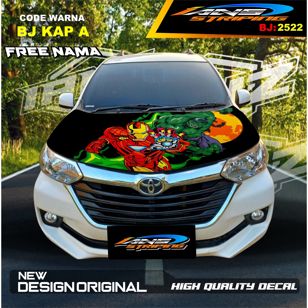 STICKER VARIASI KAP CUP MOBIL BRIO, AGYA, JAZZ, AVANZA, INOVA / DECAL STIKER CUP KAP MOBIL / STIKER KAP MESIN