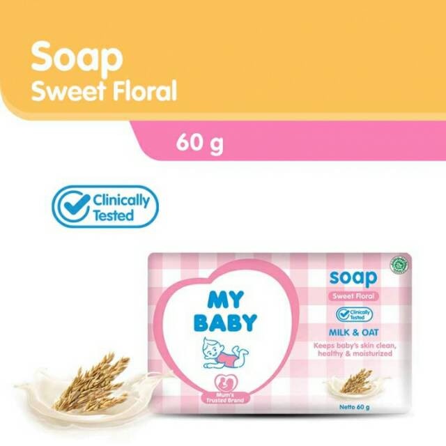 MY BABY Bar Soap Sweet Floral 60gr - Menghaluskan & Melembutkan Kulit Anak dengan Wangi Lembut