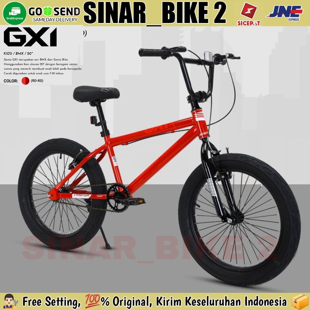 Sepeda Anak BMX GENIO GX1 Ukuran 20 Inch Ban Jumbo 3.0