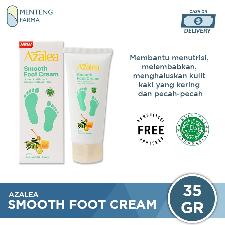 Azalea Smooth Foot Cream 35 Gr - Perawatan Kulit Kaki Kering dan Kasar