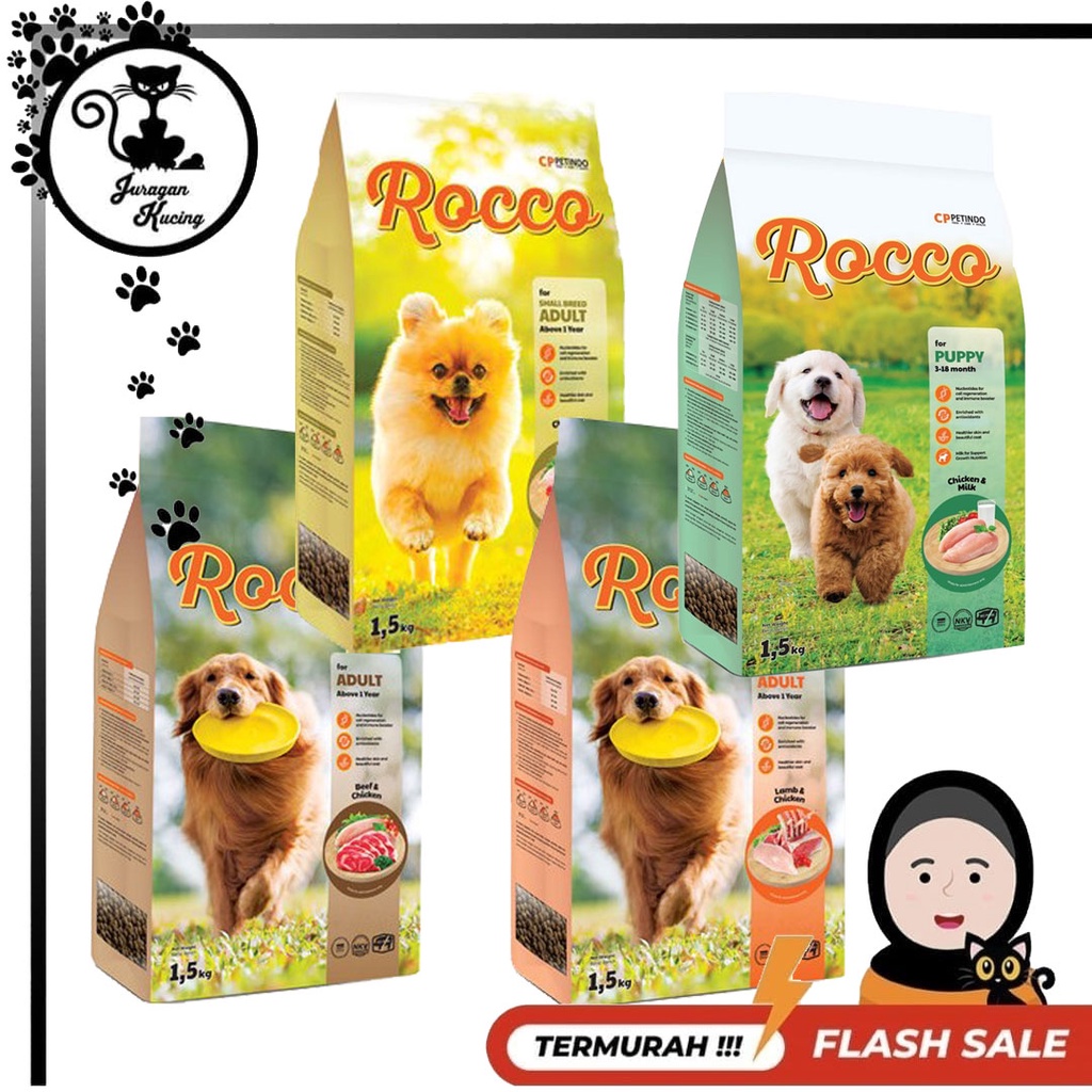 

23bagusmenshop - Rocco Dog Dry Food Beef & Lamb Small Breed Puppy 1.5Kg Makanan Anjing