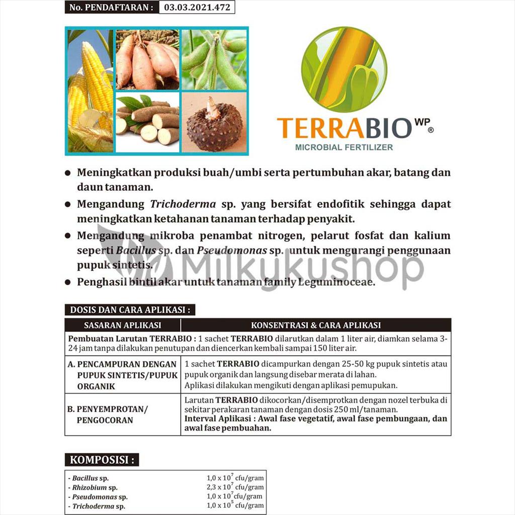 PUPUK HAYATI TERRABIO WP 100 GRAM PER SACHET KEMASAN PABRIK