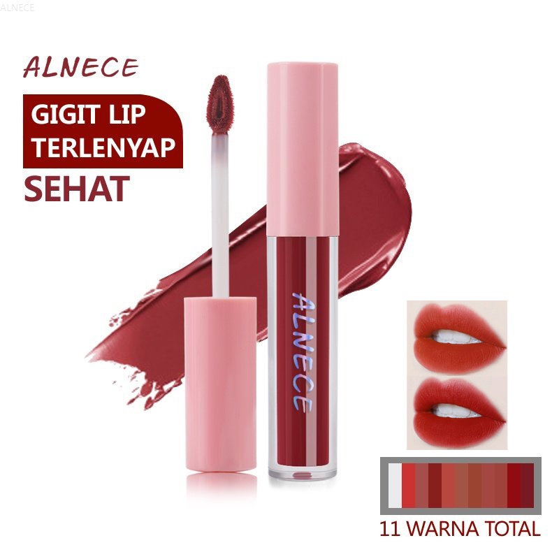 【Dukungan Grosir】ALNECE 11 Warna matte non-stick  Lipstik Cair Matte Lembut Tahan Lama  Pelembab lip