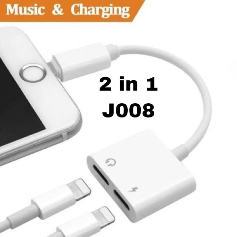 Adapter Splitter Converter Lighting Audio 2 in 1 Iphone