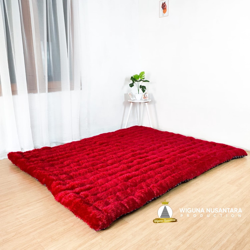 KASURKU Kasur Gender Bulu Rasfur 200 x 200 x 10 cm Muat 3 Orang Kasur Lantai Bulu Kasurnya Aja