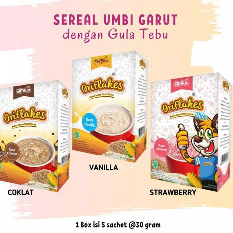 

㊋C Oriflakes Daily and Kids Sereal Umbi Garut Kemasan Box 150 gr Natural Super Food TERBARU 3185 ♘