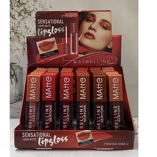 Paket Hemat--[ LUSINAN ] LIPGLOSS MAYBELLINE MATTE LONGLASTING ITEM NO:6088-3 / LIPCREAM MATTE MAYBE