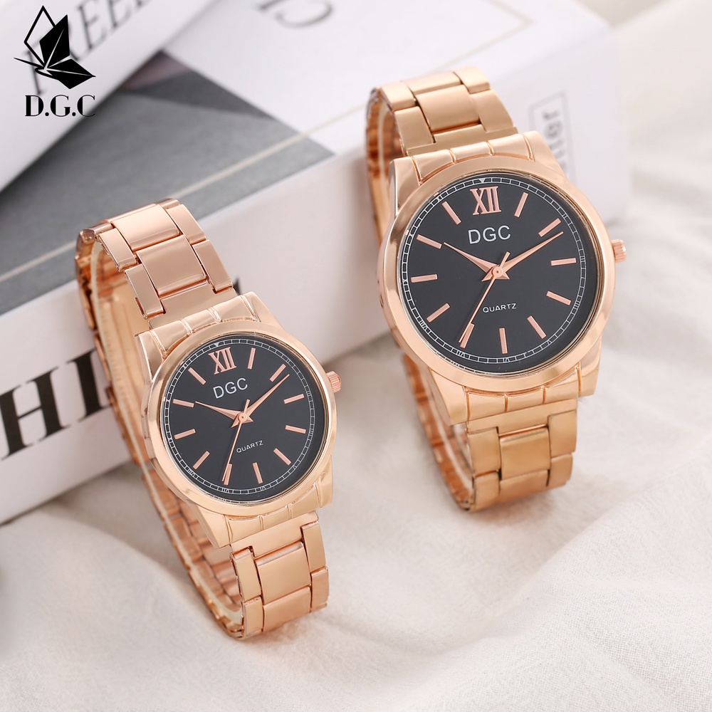 Women Jam Tangan Wanita Stainless Steel Rantai Crystal Kristal Couple Murah C95