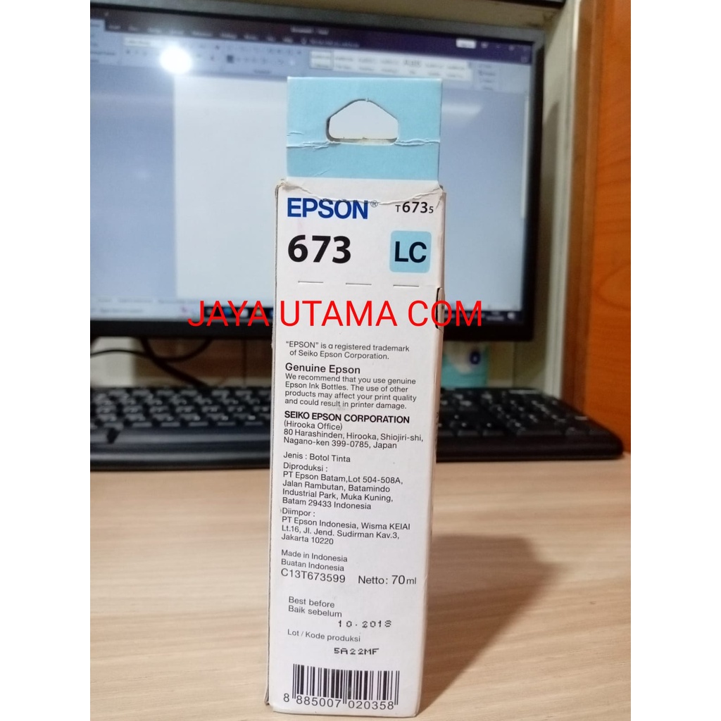 TINTA EPSON 673 T673 ORIGINAL PRINTER L805 L810 L850 L1300 L1800 ORI