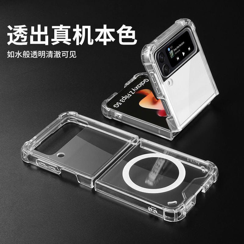 SOFT ACRYLIC MAGSAFE CASE SAMSUNG GALAXY Z FOLD 5 FOLD 4 3 FOLD 2 1 5G Z FLIP 5 FLIP 4 3 FLIP 2 1 5G ANTI CRACK CASE WIRELESS CASING