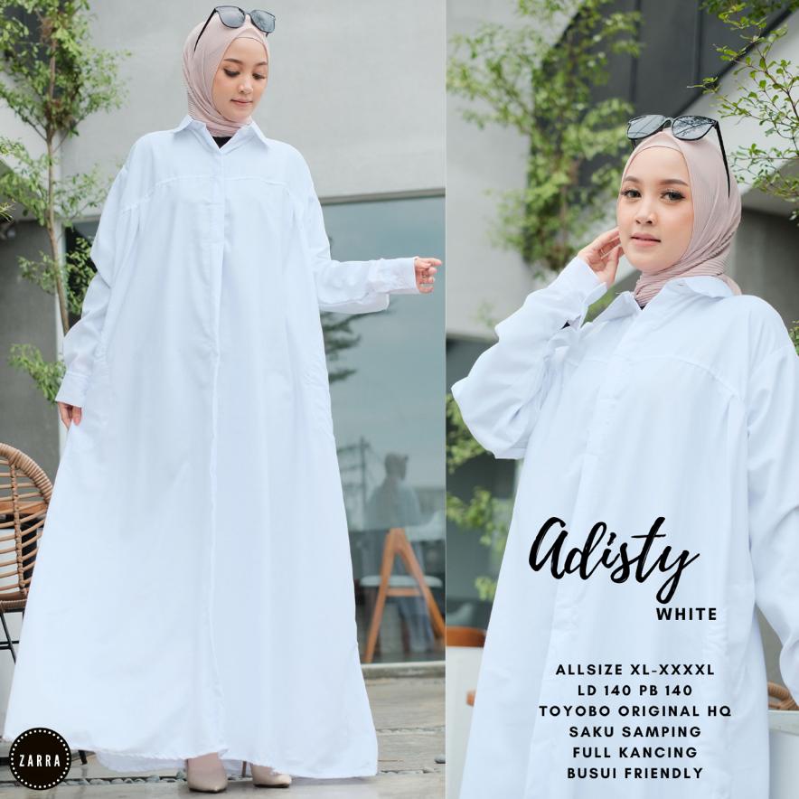 Gamis Jumbo LD 140 Adisty Dress Bahan Toyobo Original Fashion Muslimah