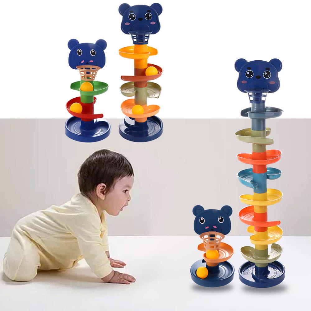 Needway   Bola Drop Roll Swirling Tower Menara Tumpuk Bayi Permainan Orang Tua-Anak Permainan Mandi Hadiah Anak Rolling Ball Mainan Berputar Track Set