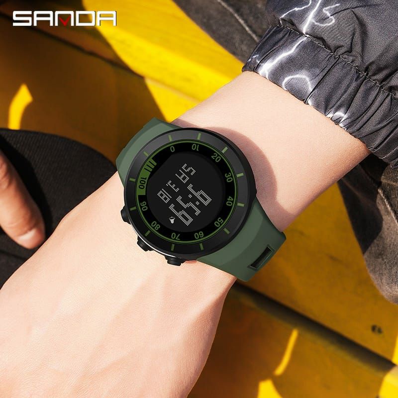 VIRAL SANDA 9001 Jam Tangan Pria Digital EL Backlight Sport Watch Anti Air