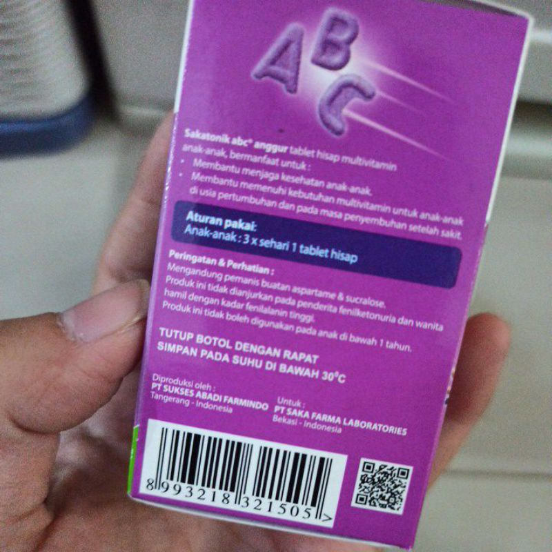 Sakatonik ABC 30 Tablet Hisap Vitamin Anak Strawberry Anggur Tutti Frutti