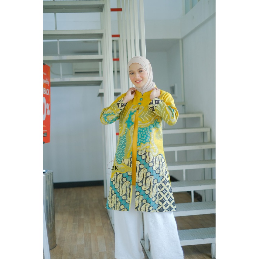 DRESS BOLERO BATIK#1 Dress Bolero Batik Prada Kekinian Modern Harga Murah