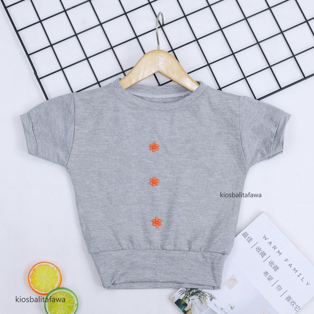 Blouse Chita Bayi Uk. 3-12 Bulan / Atasan Bayi Perempuan Lengan Pendek Kaos Polos Adem