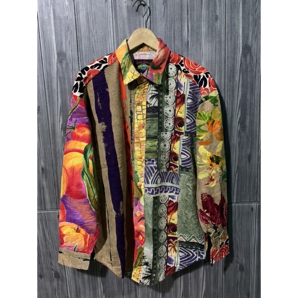 Kemeja Corduroy Vintage Motif Jams world second like new murah terbaik