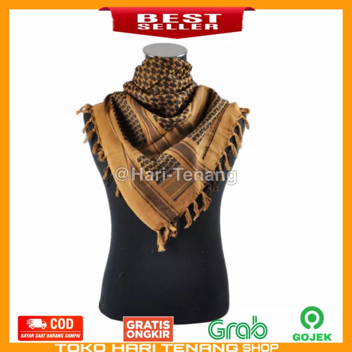 Sorban SYAL / SORBAN ARMY SHEMAGH IMPORT SYAL OUTDOOR(F7T1) Sorban Terompah Sorban Rida Solo GROSIR 