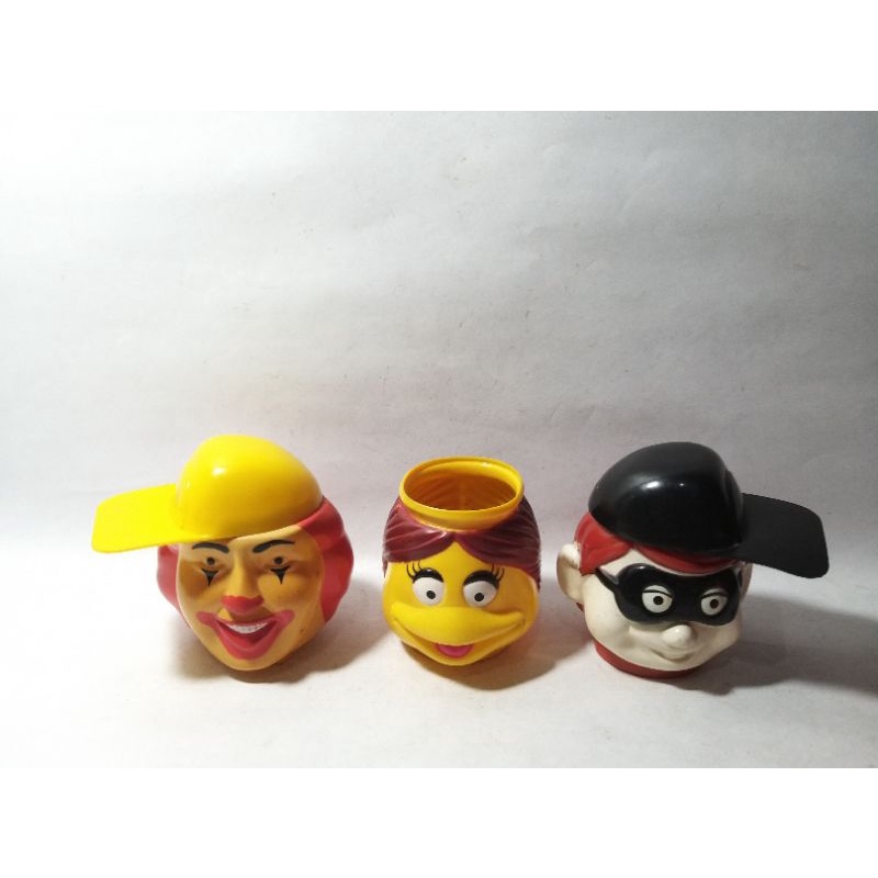 Maskot Kepala Ronald Hamburglar Birdie Happy Meal Mcdonald Mcd 1994 Secret Head Container Candy Box 