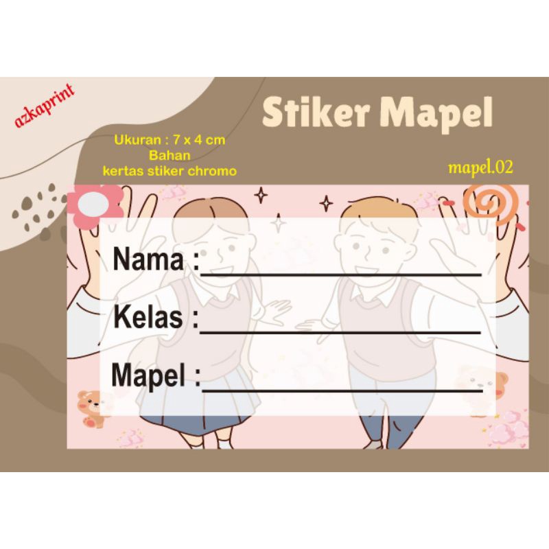 

CETAK STICKER MAPEL / STICKER LABEL NAMA MOTIF ANAK SEKOLAH