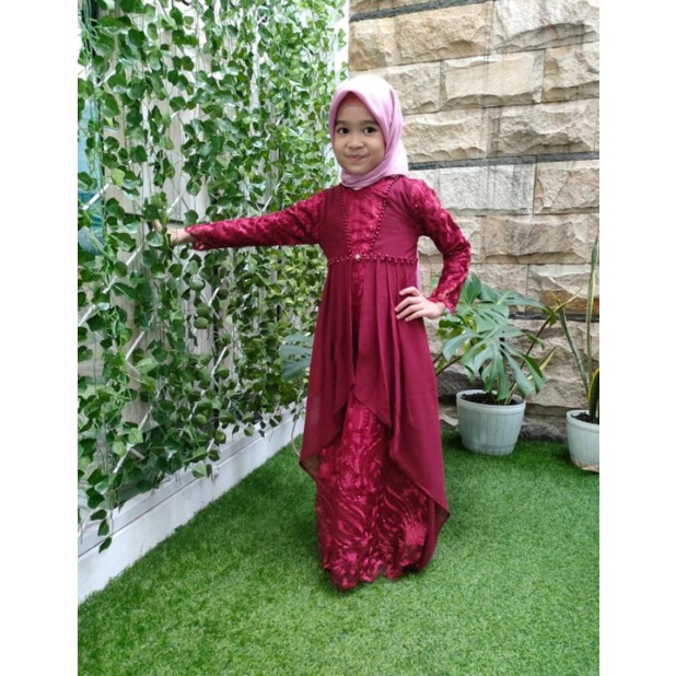 gamis anak sabena 1 / kebaya anak / gamis anak murah / gamis anak modern / kebaya anak pesta / kebay