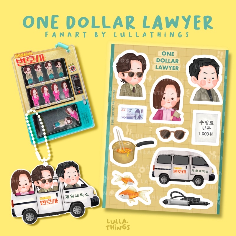 One Dollar Lawyer Keychain Shaker Sticker sheet