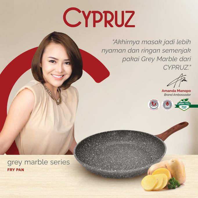 Sale Cypruz Grey Marble Fry Pan / Wajan Penggorengan Anti Lengket /PERALATAN MASAK SET/PANCI PRESTO/