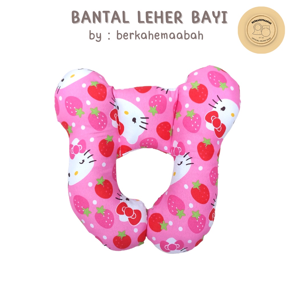 Bantal Leher Bayi Variasi Hello Kitty| Bantal Kepala Leher Bayi | Baby Travel Pillow | Bantal Perjalanan Bayi | Total Support Headrest