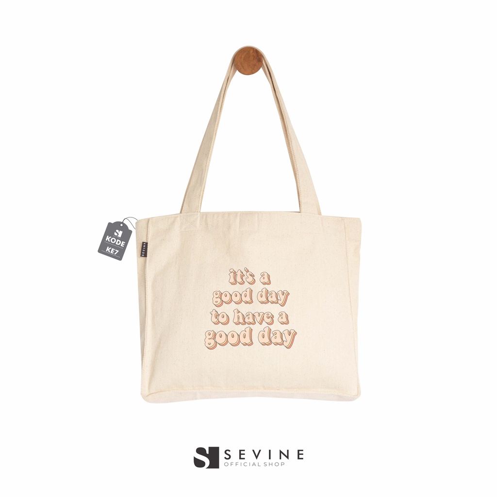 Sevine Totebag Kanvas Tas Wanita Tote Bag Kantong Laptop Kuliah Sekolah Kerja Quotes Aesthetic - KE