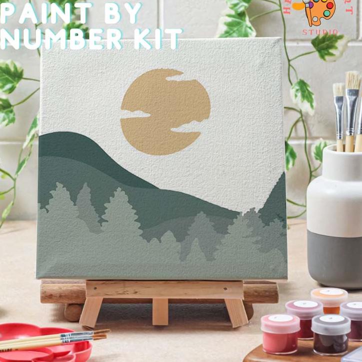 

Recomend! Paint by number lukisan gunung mount ver 1 canvas 20x20 cm / painting kit / set melukis 향