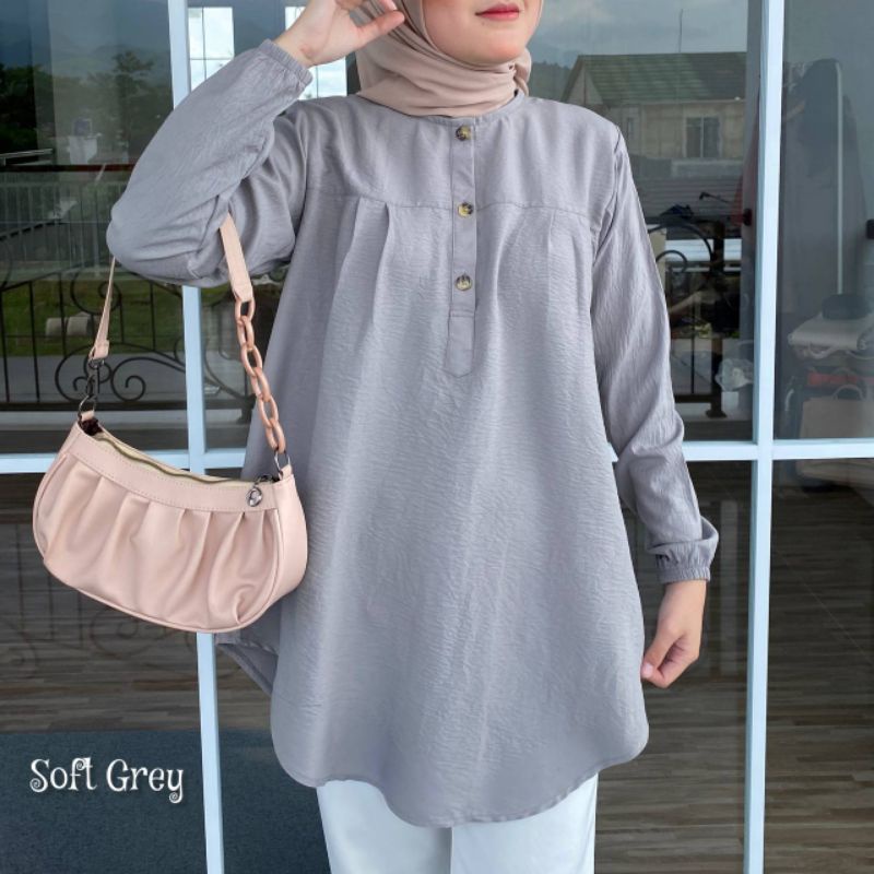 [COD] Blouse Wanita/Blouse Korea - Richella Blouse Bahan Cringkle Airflow