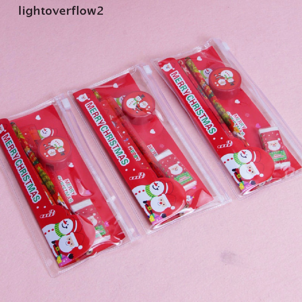 (lightoverflow2) 5pcs / Pak Rautan Pensil Motif Natal Untuk Stationery Sekolah / Hadiah