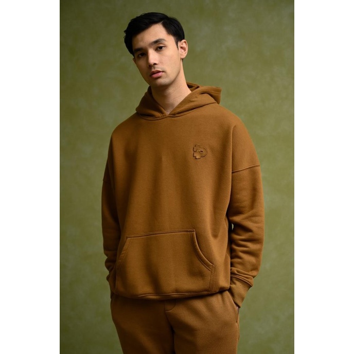 HOODIE PREPP STUDIO PREPP OVERSIZED HOODIE SIGNATURE PATCH BROWN