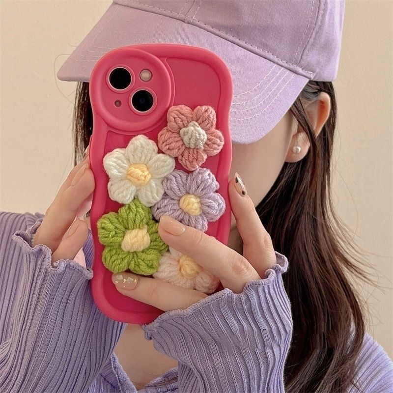 Desain Bunga Bahan Plush Untuk IPhone 12 13 14 11 Pro Max X Xs Max Xr Ggfdr