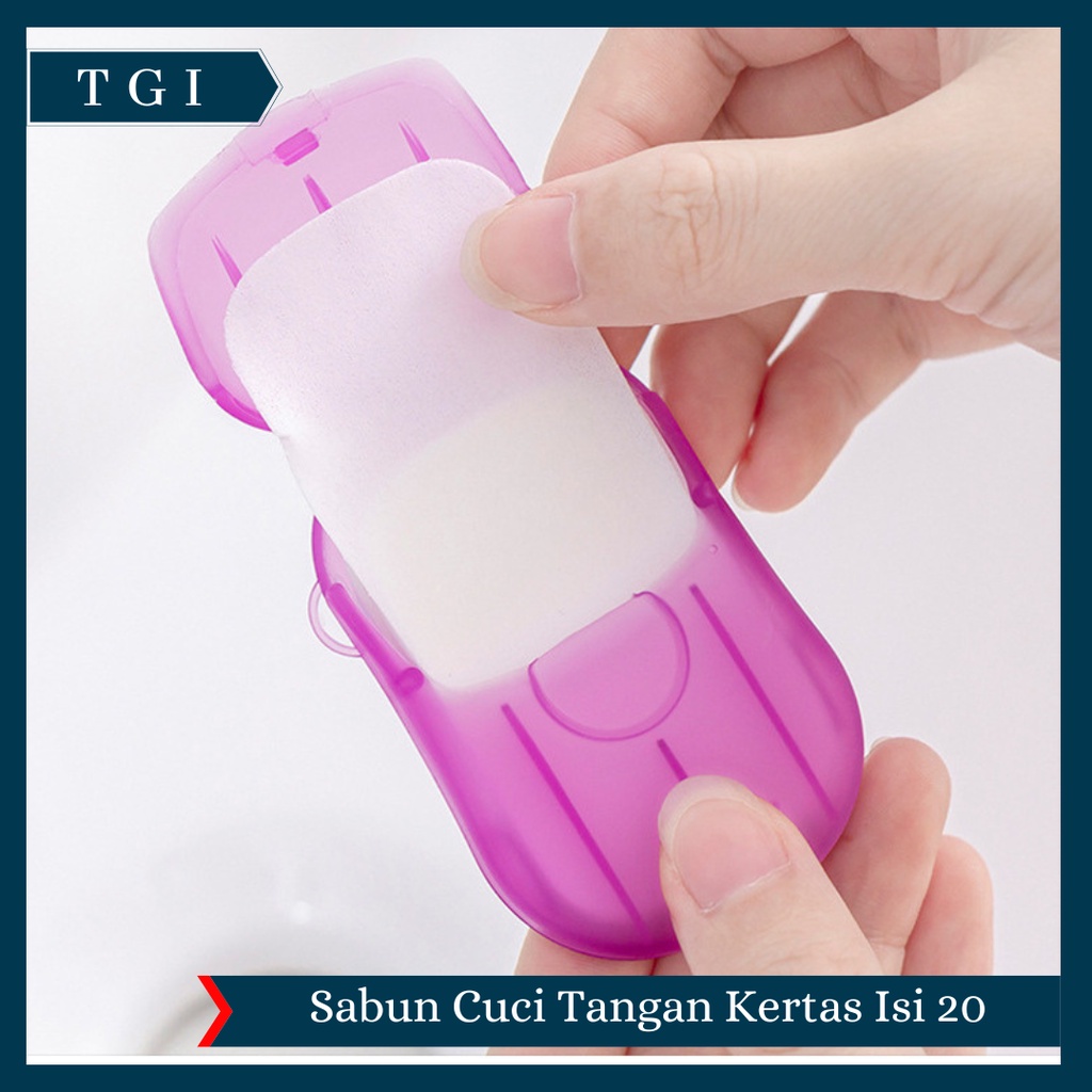 TGI - [ ISI 20 LEMBAR ] SABUN KERTAS ISI 20 SABUN CUCI TANGAN MINI SABUN CUCI TANGAN PORTABLE SABUN CUCI TRAVELING | DISPOSABLE HAND WASHING KERTAS | SABUN TRAVEL | PERLENGKAPAN TRAVEL
