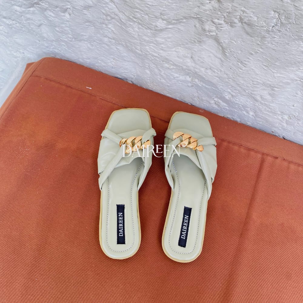 DAIREEN sandal wanita Flat Elena premium best seller model terbaru 2022 warna Cream purple green mint  apricot dan coksu ukuran 37-40