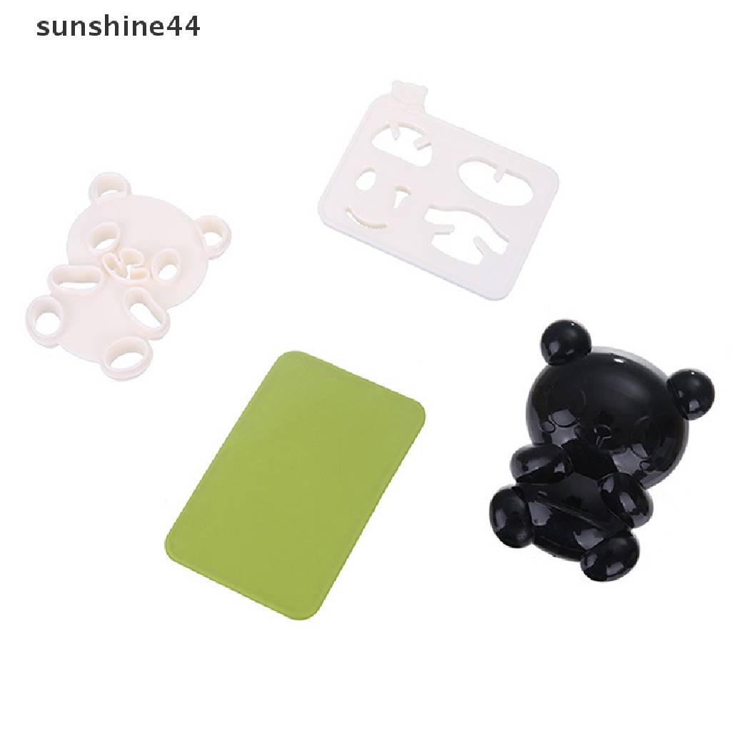 Sunshine 4pcs / set Cetakan Nasi / Sushi / Bento Bentuk Panda Kartun