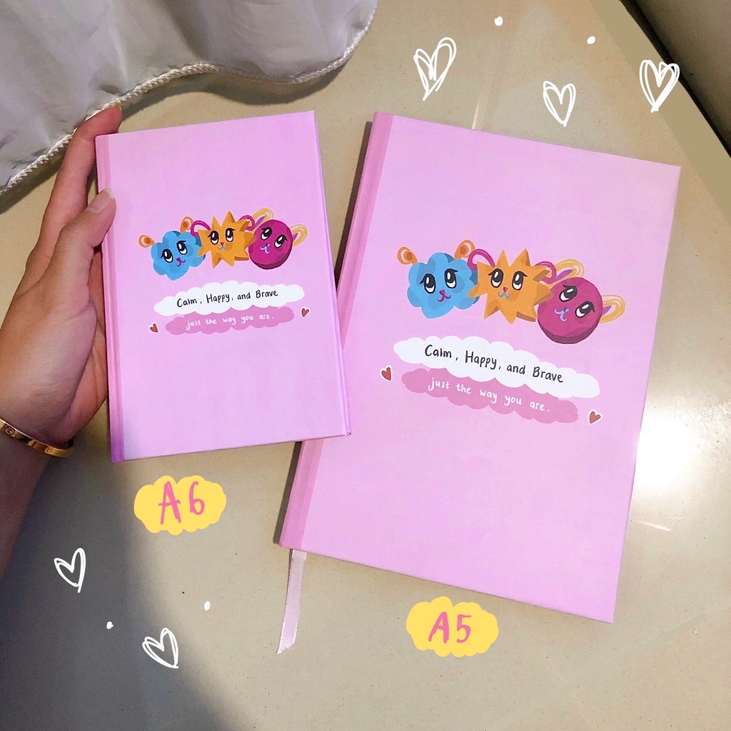 

[Promo] Notebook Jahit Hardcover Pink Lucu Murah A5/A6 (buku tulis/buku catatan)