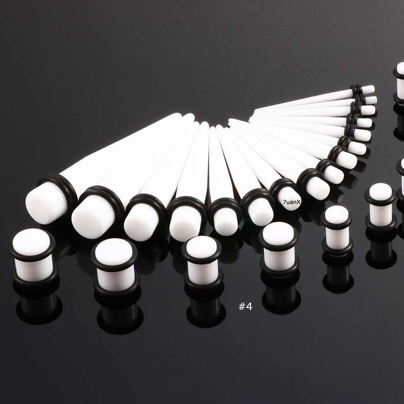 36pcs / lot Pelebar Tindikan Telinga 14G - 00G Bahan Akrilik Untuk Pria / Wanita