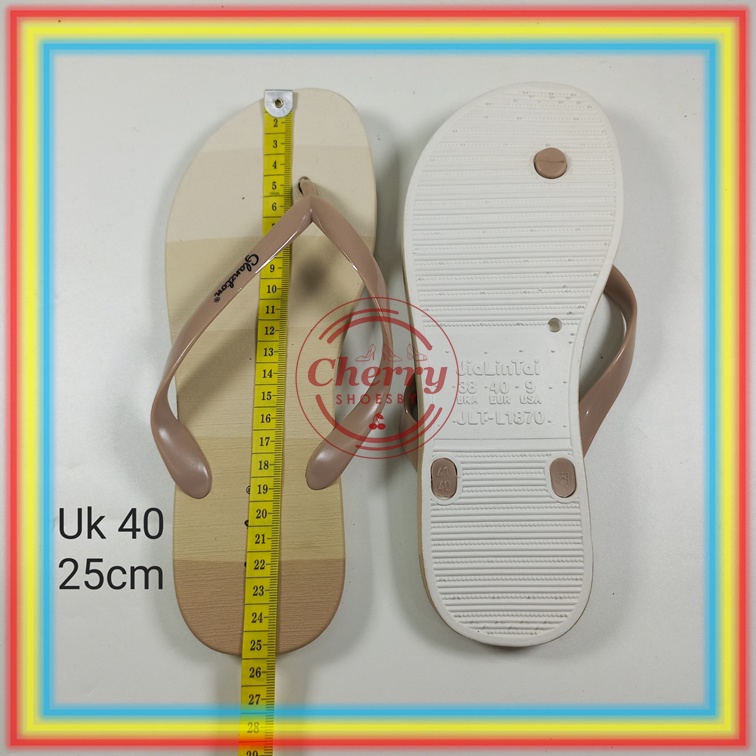 L1870-23 Sandal Jepit Karet Wanita Warna 2 Glanzton Sendal Jelly Anti Slip Cewek Warna Sembur Import