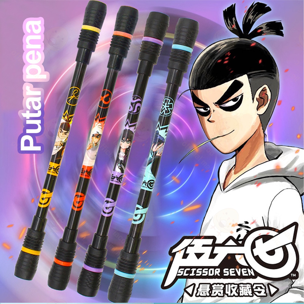 Lacoo Pen spinning anti stres Gel pen Pulpen putar Balance pen kartun Pen Spining plastik Bolpoin rotating